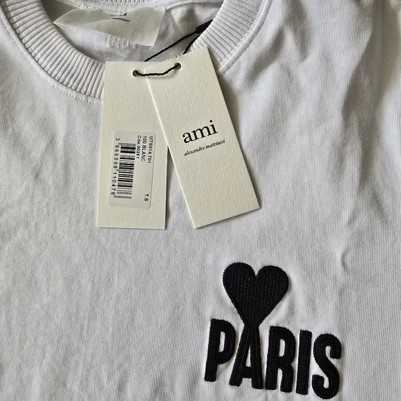 AMI Paris White T-Shirt with Paris Logo - Picture 7 of 7